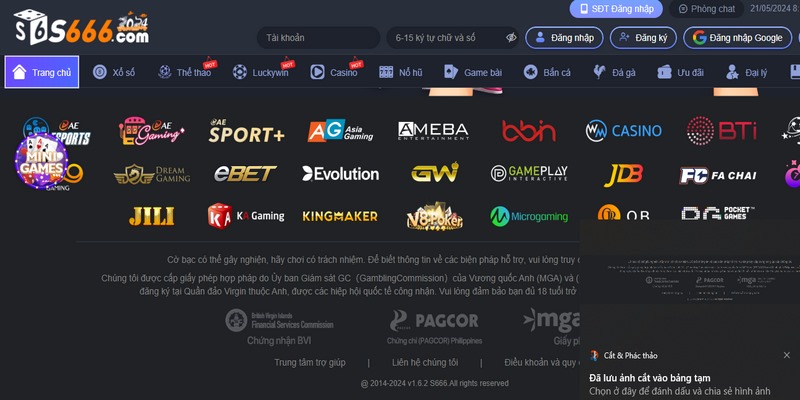 Giấy phép hoạt động S666 nhận được từ các tổ chức có thẩm quyền